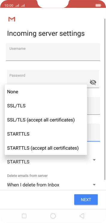 Press SSL/TLS. Press SSL/TLS.