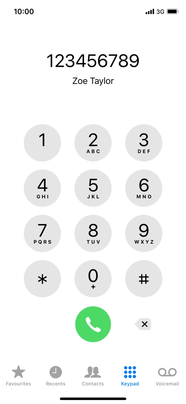 Key in the required number and press the call icon.