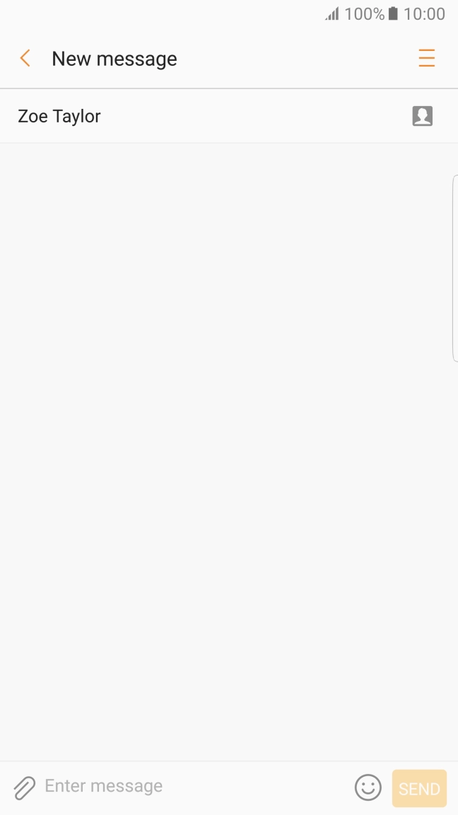 Press the text input field and write the text for your text message.