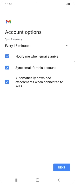 If this screen is displayed, your email account has been recognised and set up automatically. Follow the instructions on the screen to key in more information and finish setting up your phone. If this screen is displayed, your email account has been recognised and set up automatically. Follow the instructions on the screen to key in more information and finish setting up your phone.