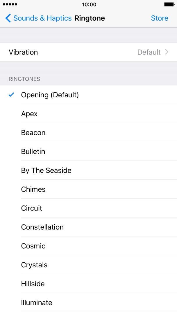 Press the different ring tones to hear them.