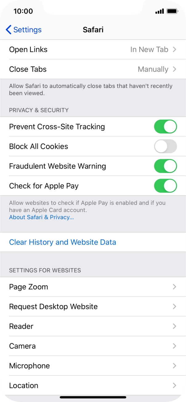 Press Clear History and Website Data.