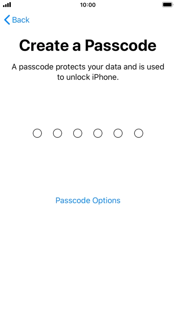 Press Passcode Options.