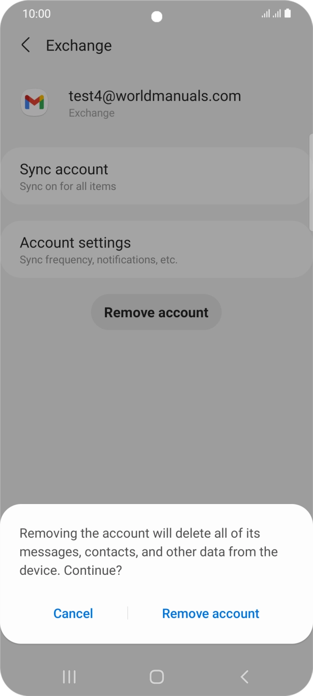 Press Remove account.