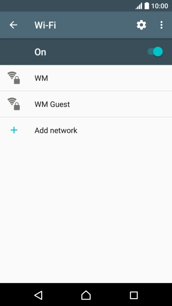 Press the required Wi-Fi network.