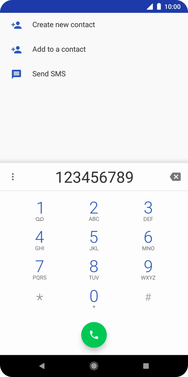 Key in the required number and press the call icon.