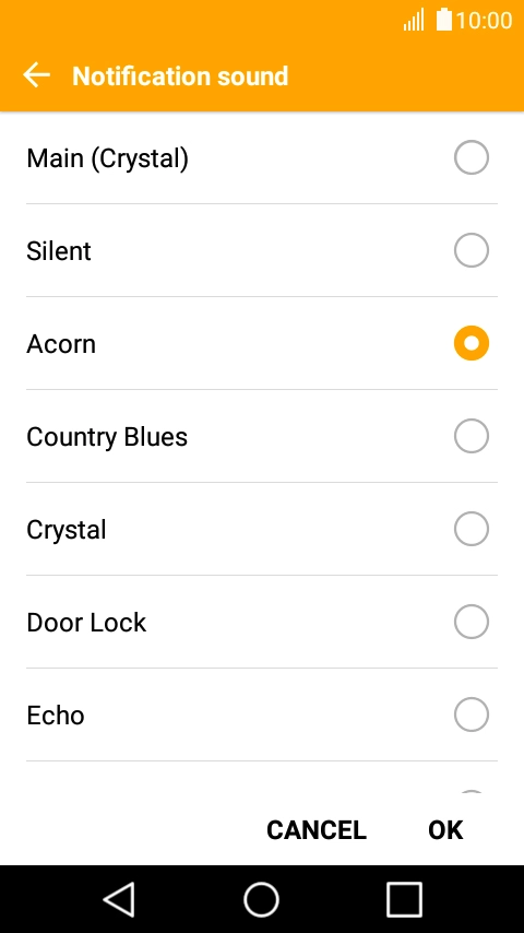 Once you've found a message tone you like, press OK.