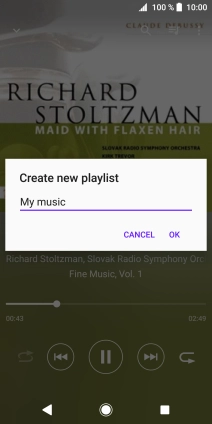 Key in a name for the playlist and press OK.