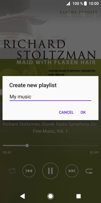 Key in a name for the playlist and press OK.