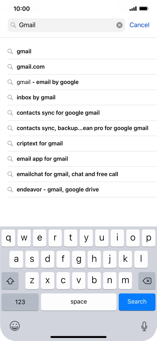 Key in Gmail and press Search.