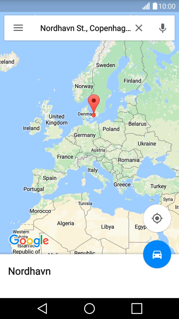 Press the destination at the bottom of the screen.
