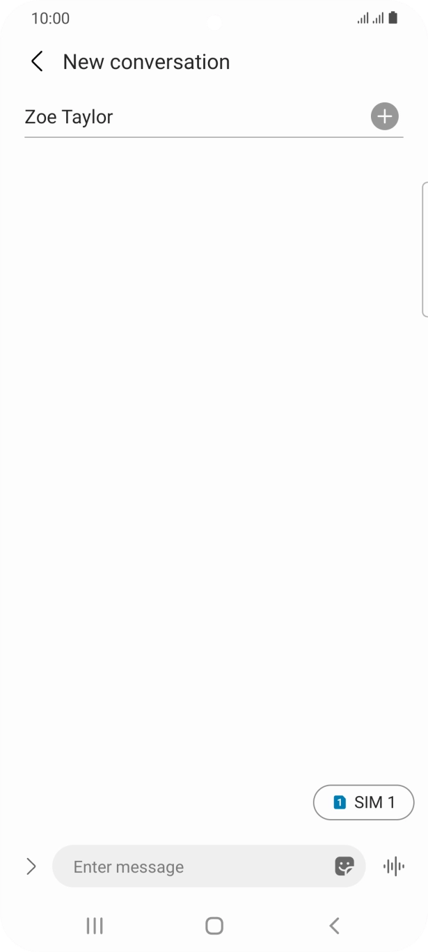 Press the text input field and write the text for your text message.