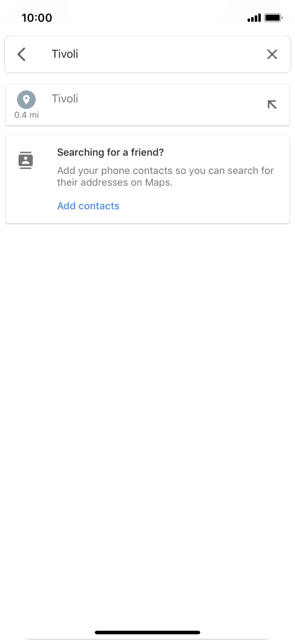 Press the required destination.