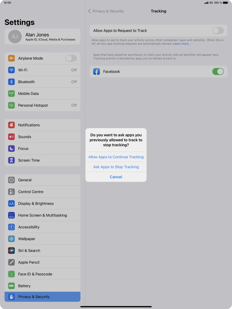 If you turn off the function, press the required setting.