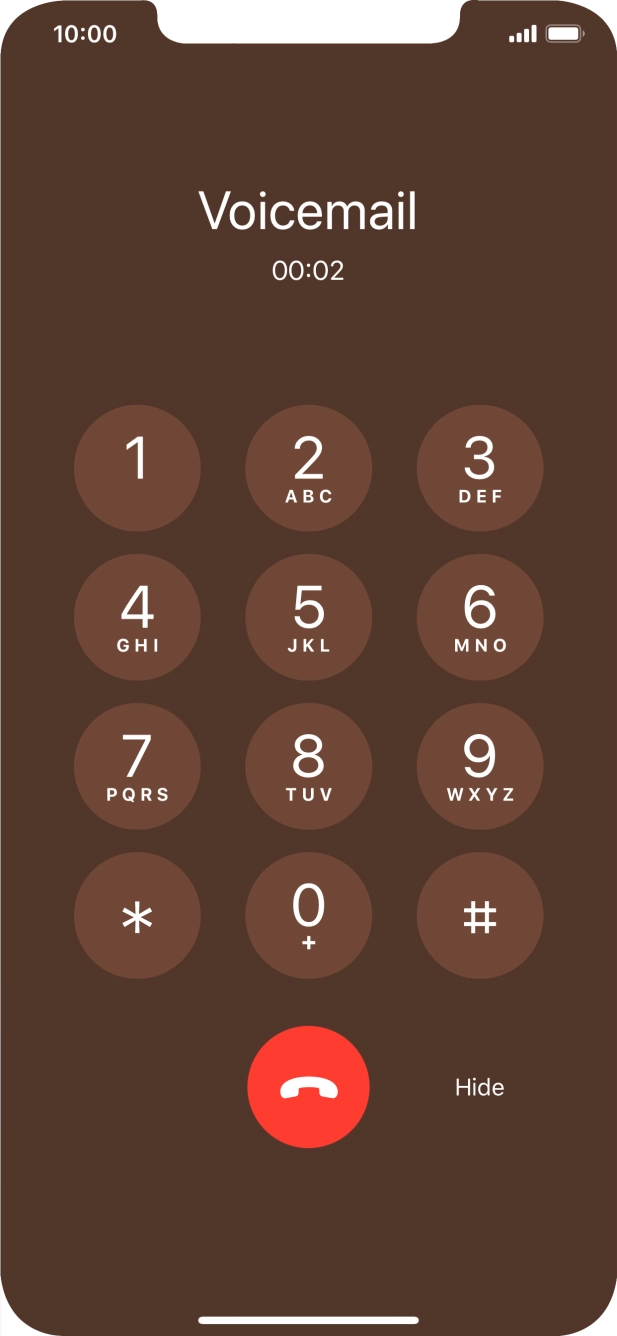 Press the end call icon to end the call.