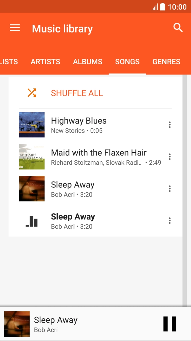 Press the song title at the bottom of the screen.