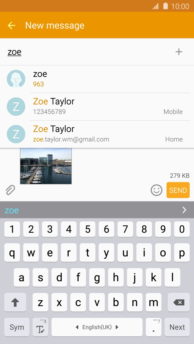 Press the required contact.