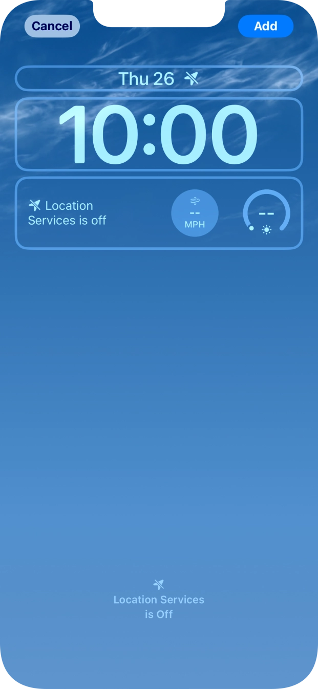 To customise the way the lock screen date is displayed, press the date widget and follow the instructions on the screen to select the required widget display mode.