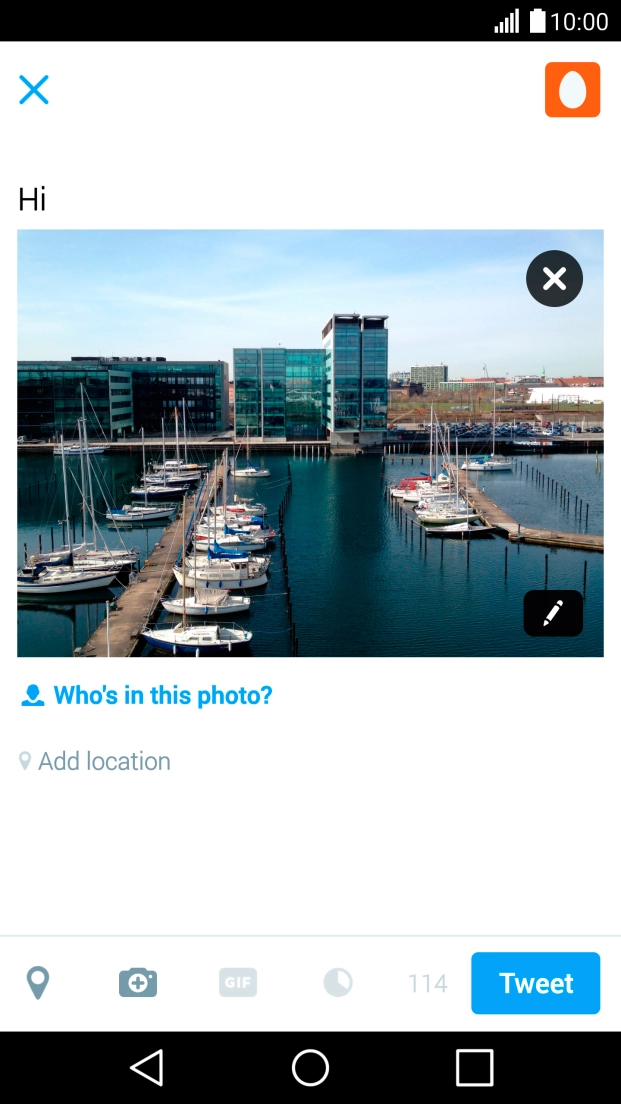 Write the required text and press Tweet.