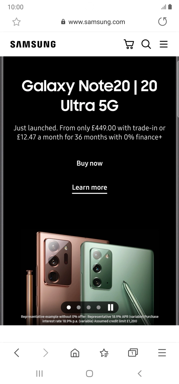 Press the menu icon.