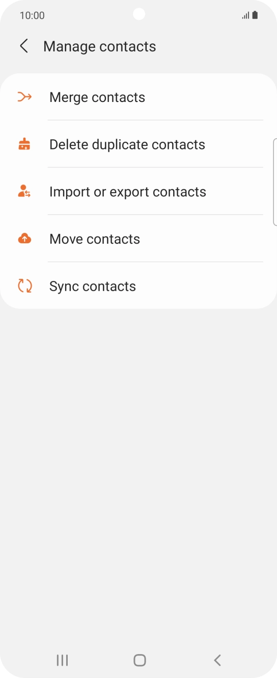 Press Import or export contacts.