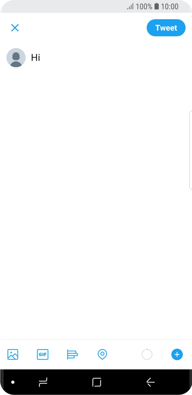 Write the required text and press Tweet.