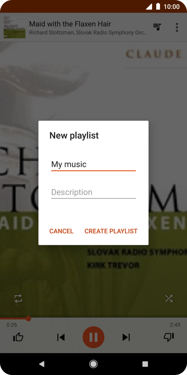 Key in a name for the playlist and press CREATE PLAYLIST.