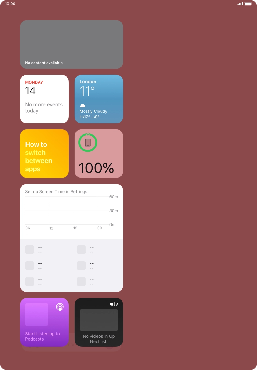 Press the required widget and drag it on top of another widget.