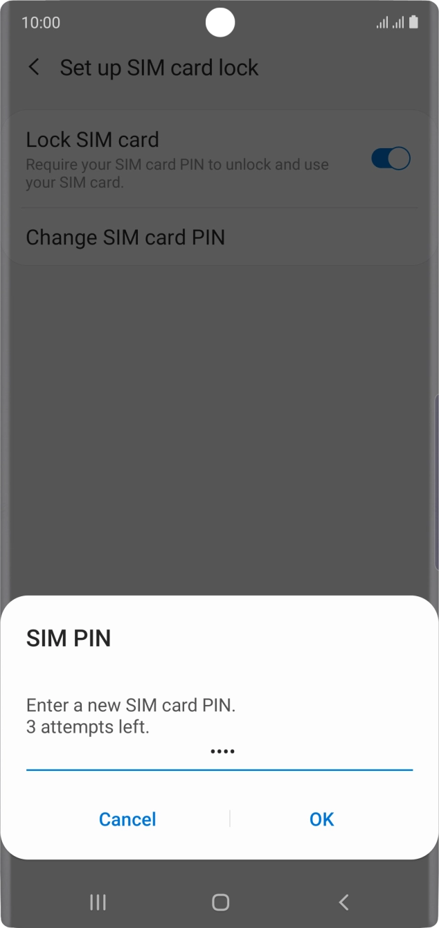 Key in a new four-digit PIN and press OK.