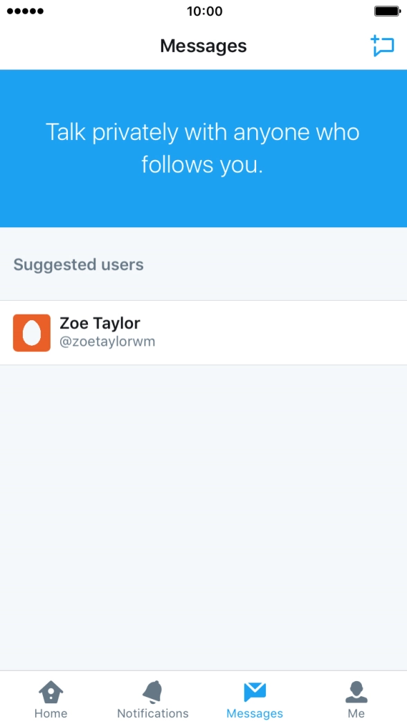 Press the new message icon.