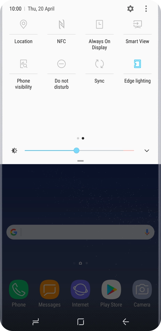 Press the NFC icon to turn the function on or off.