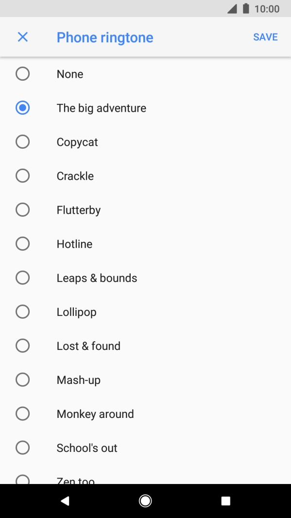 Press the different ring tones to hear them.