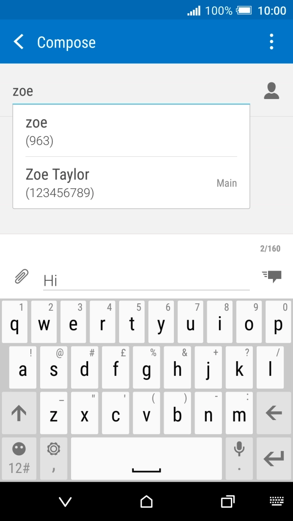 Press the required contact.