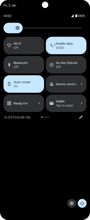 Press the settings icon. Press the settings icon.