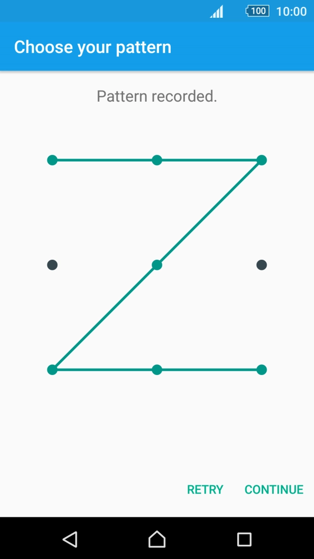 Slide your finger across the screen to connect at least four points and press CONTINUE.