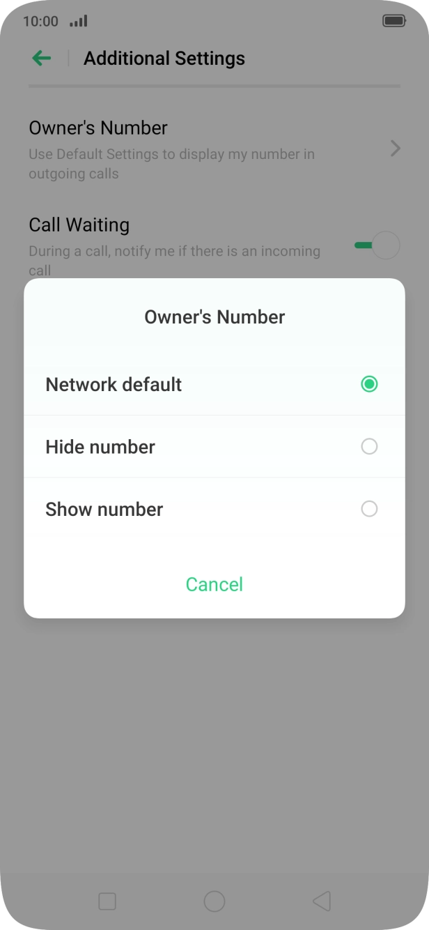 Press Show number to turn on caller identification.