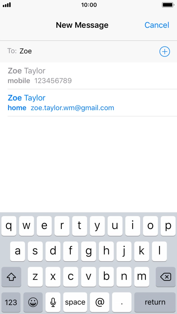 Press the required contact.