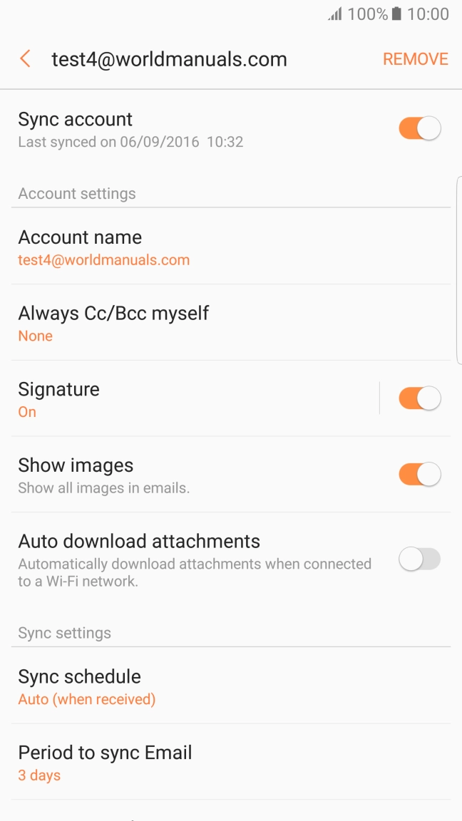 Press Sync account to turn on the function.