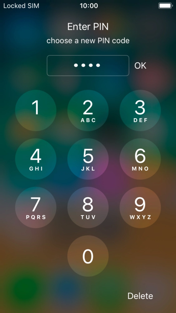 Key in a new four-digit PIN and press OK.