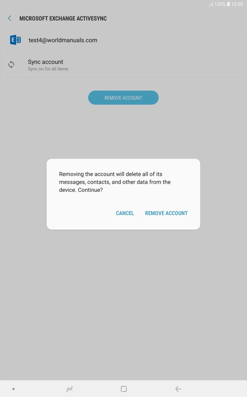 Press REMOVE ACCOUNT.