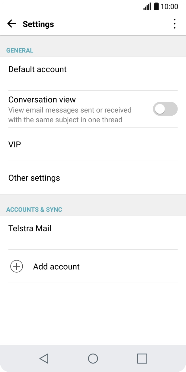 Press the required email account. Press the required email account.