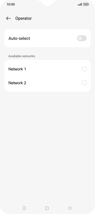 Press the required network. Press the required network.