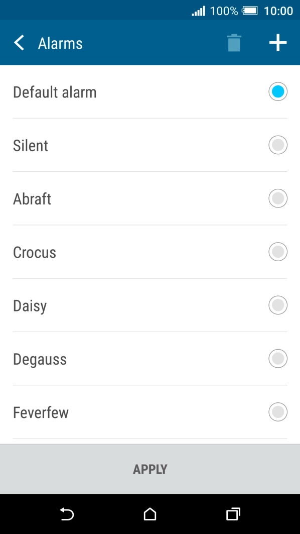 Press the different alarm tones to hear them.