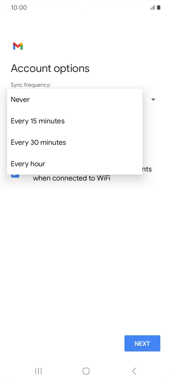 Press the required setting.