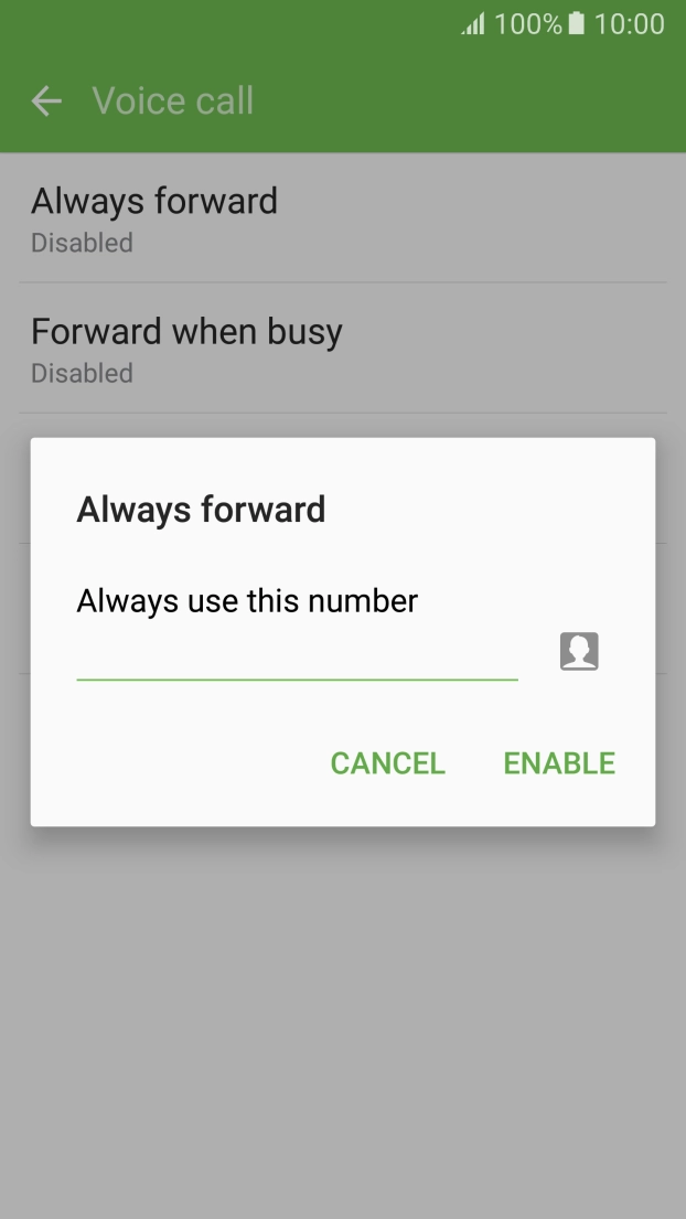 Key in +61101 and press ENABLE.