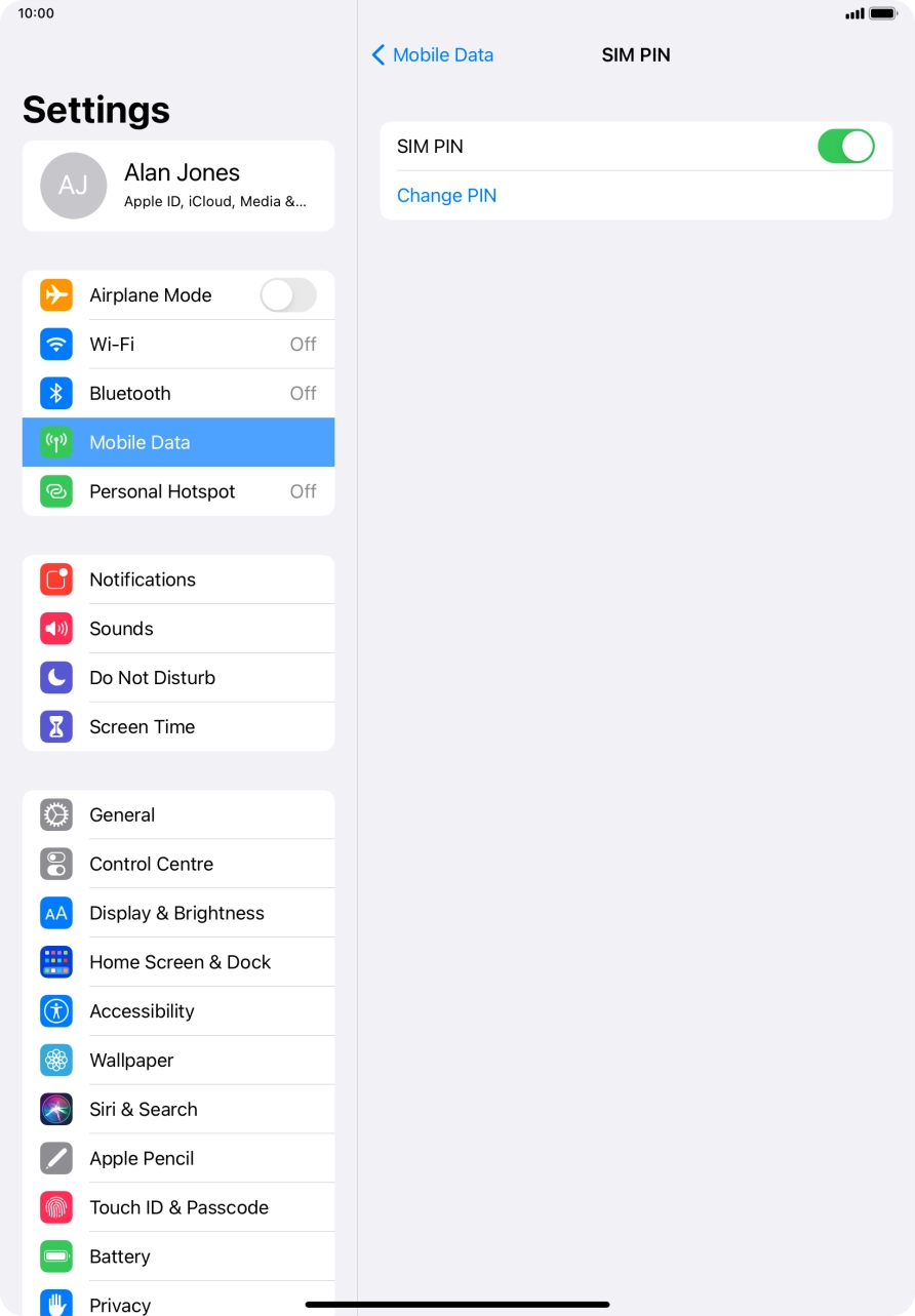 Press the indicator next to 