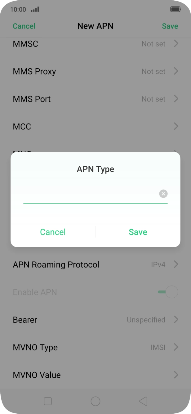 Key in default and press Save.