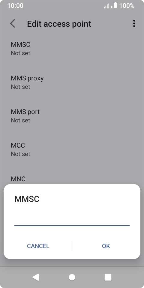 Key in http://mmsc.telstra.com:8002 and press OK.