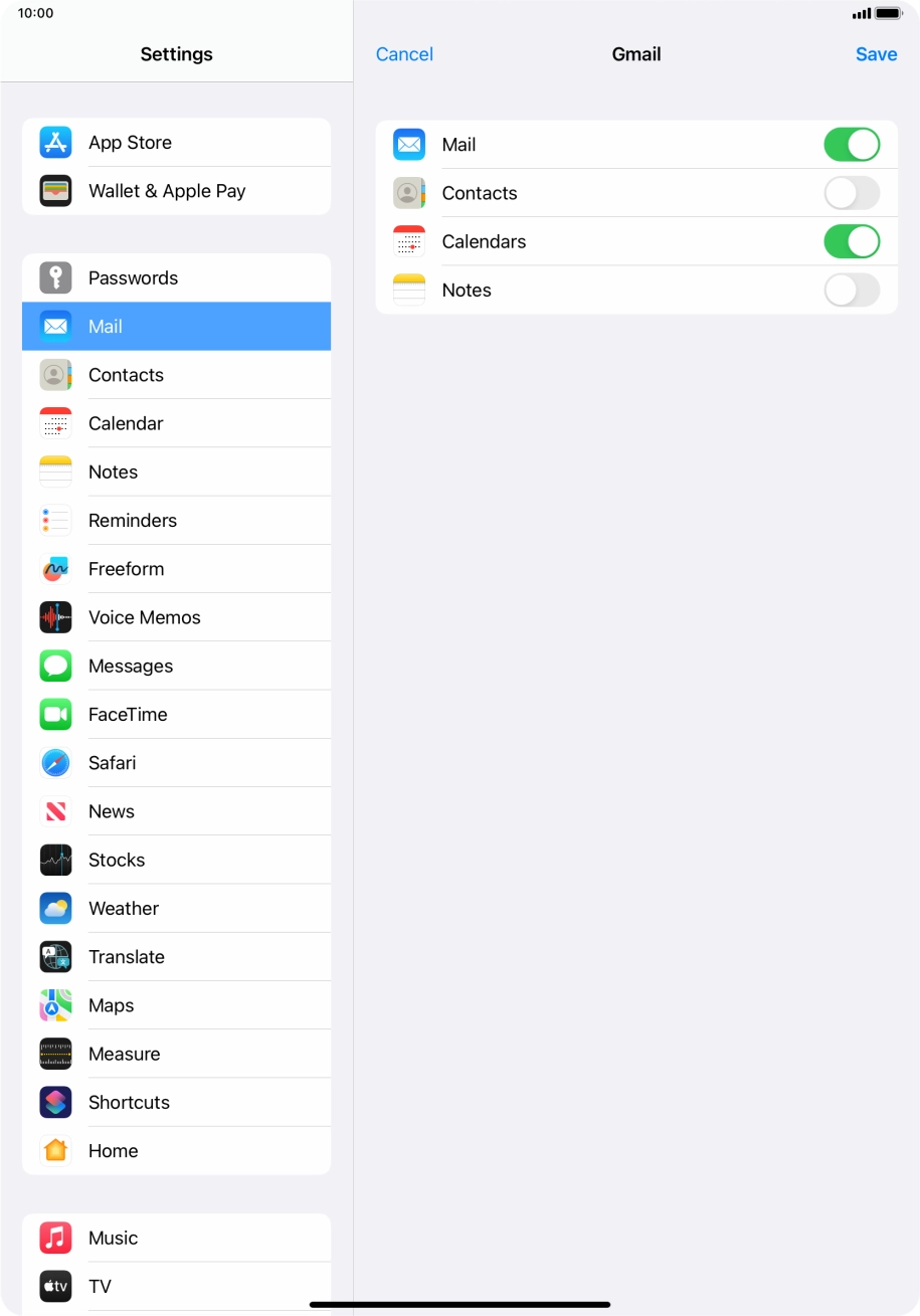 If this screen is displayed, your email account has been recognised and set up automatically. Follow the instructions on the screen to key in more information and finish setting up your tablet.