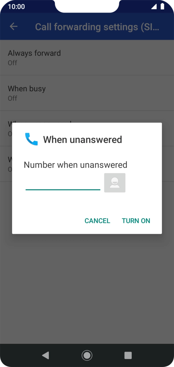 Key in +61101 and press TURN ON.
